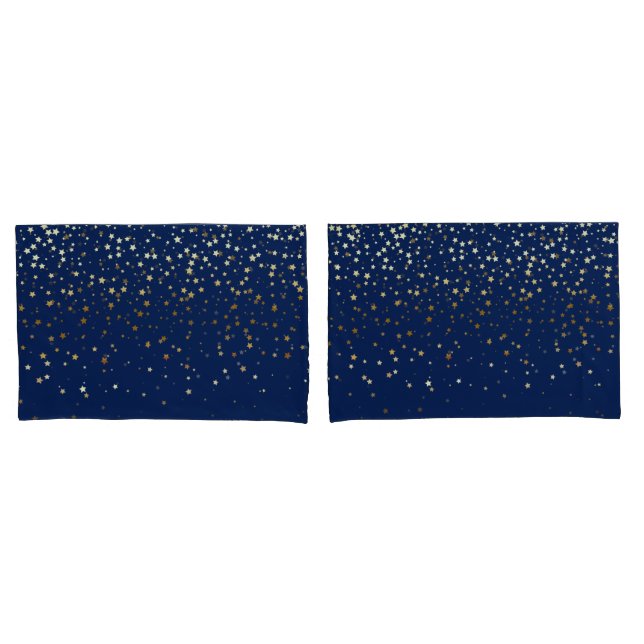 Petite Golden Stars Pillowcase Set (Front-Set)