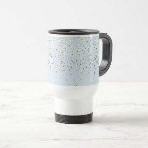 Petite Golden Stars Travel Coffee Mug-LGHT Blue Mug