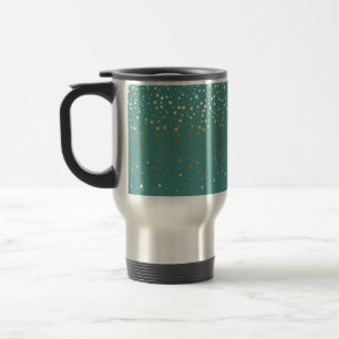 Petite Golden Stars Travel Coffee Mug-Teal Mug