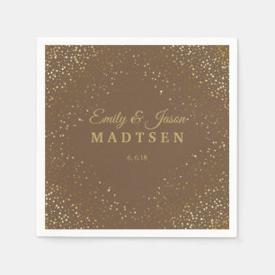 Petite Golden Stars Wedding Paper Napkins