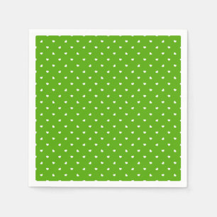 Petite Hearts on Bright Green Napkin
