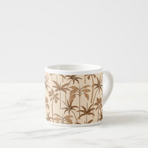 Petite Oasis: Botanical Palm Fine-Line Warm Espresso Cup