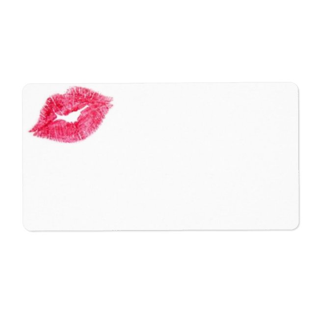 Petite Pink Lipstick Kiss Print Label (Front)