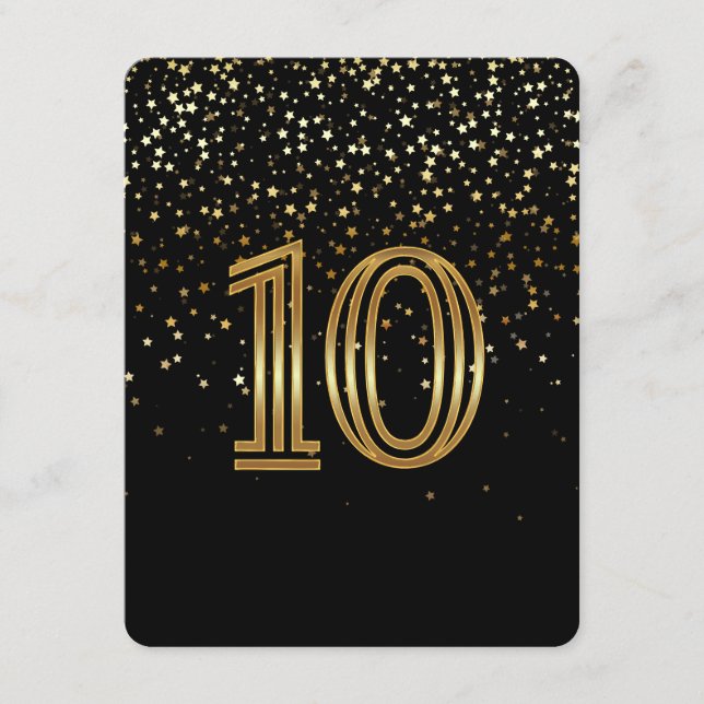 Petite Stars Table Number Card- 10 Starry Night (Front)