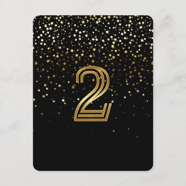 Petite Stars Table Number Card- 2 Starry Night (Front)
