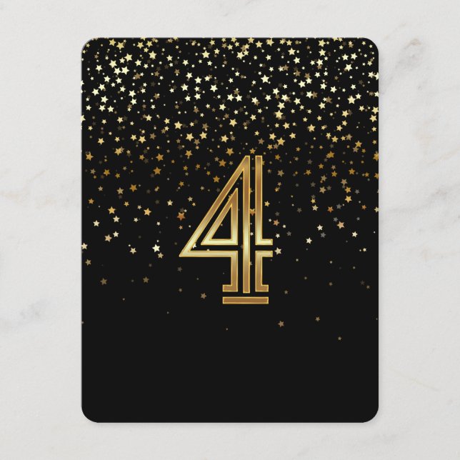 Petite Stars Table Number Card- 4 Starry Night (Front)