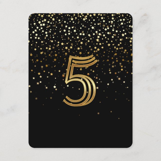 Petite Stars Table Number Card-5 Starry Night (Front)