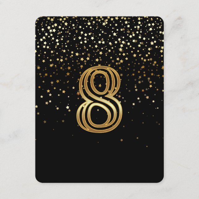 Petite Stars Table Number Card-8 Starry Night (Front)