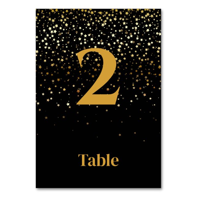 Petite Stars Table Number Card-Starry Night (Front)
