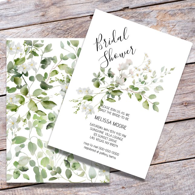 Petite White Floral Bridal Shower Invitation (Creator Uploaded)