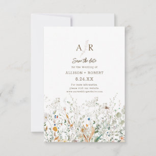 Petite Wildflower Monogram Save the Date