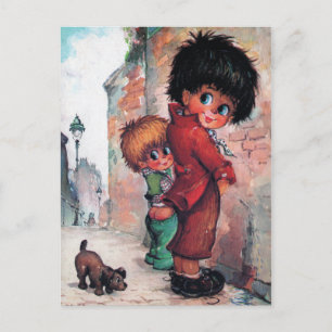 Petits Poulbots pipi Postcard