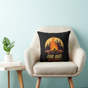 Petoskey Michigan Campfire Cushion