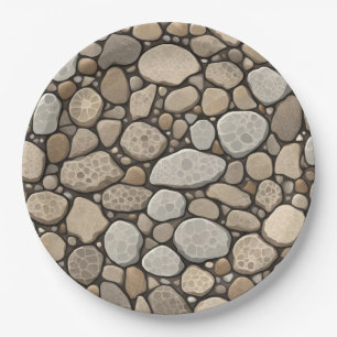 Petoskey Stone Abstract Paper Plate