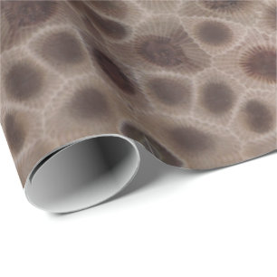 Petoskey Stone michigan state stone fossil Wrapping Paper