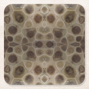 Petoskey Stone Square Paper Coaster