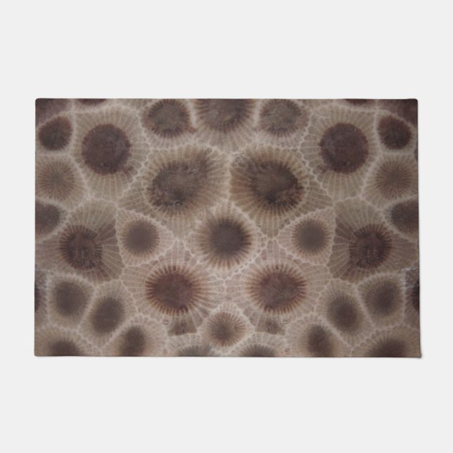 Petoskey Stones | Michigan State stone  Doormat (Front)