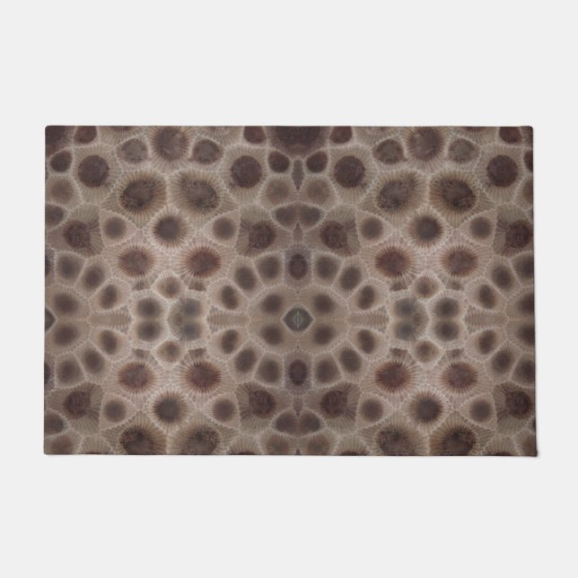 Petoskey Stones | Michigan State stone   Doormat (Front)