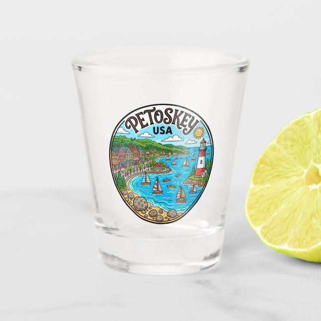 Petoskey USA Shot Glass (Front)