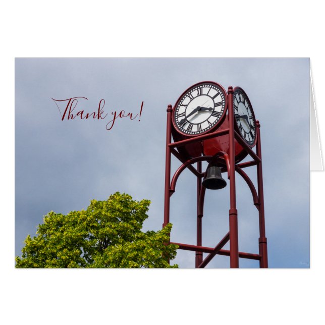 Petosky Tower Clock Thank You Card (Front Horizontal)