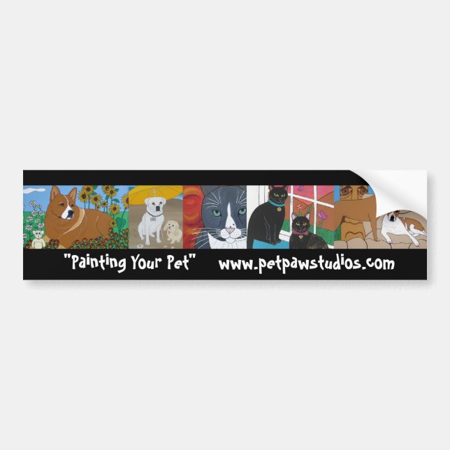 PetPaw Studios Commission Painting Bumper Sticker (Front)