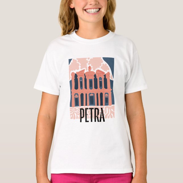 Petra Jordan abstract travel floral Art T-Shirt (Front)