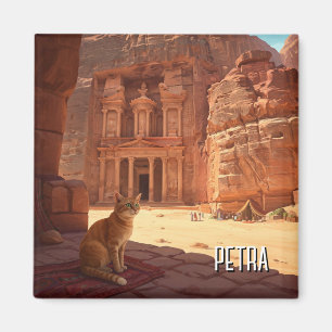 Petra Jordan Cat Travel Magnet