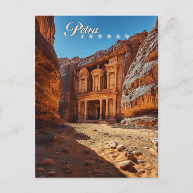 Petra, Jordan: Iconic Red Rock Temple Postcard (Front)