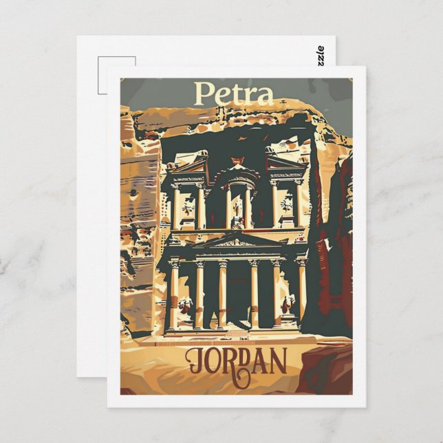 Petra Jordan Vintage Famous Travel Place Postcard (Front/Back)