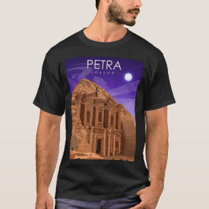 Petra Jordan Vintage Minimal Travel Poster at Nigh T-Shirt