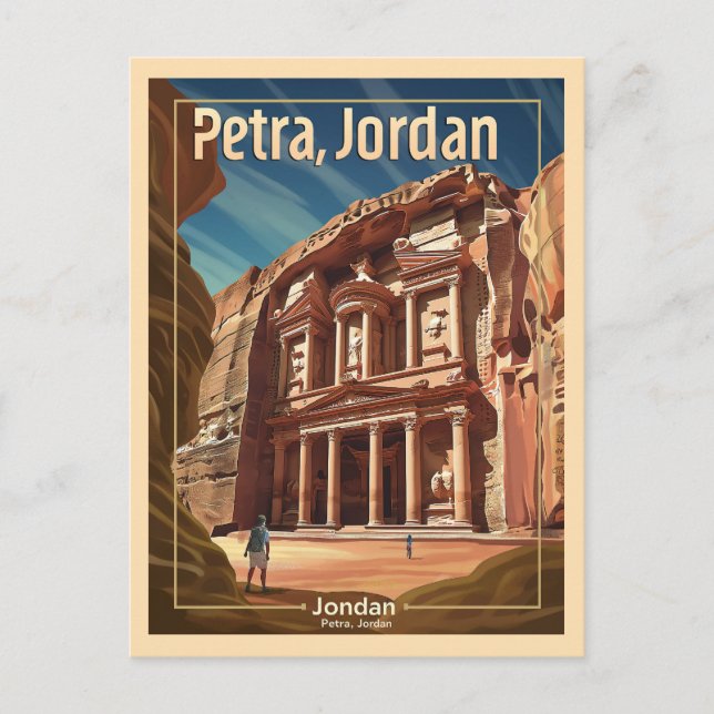 Petra, Jordan Vintage Travel Postcard (Front)