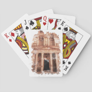 Petra Jordan Watercolor Art Playing Cards