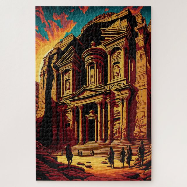 Petra Jordan Wonders of the World Pop Art Adult Jigsaw Puzzle (Vertical)
