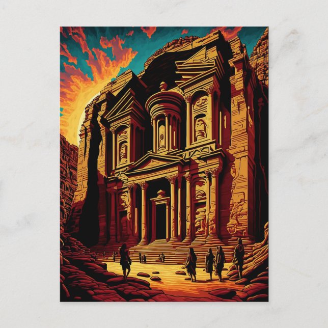 Petra Jordan Wonders of the World Pop Art  Postcard (Front)