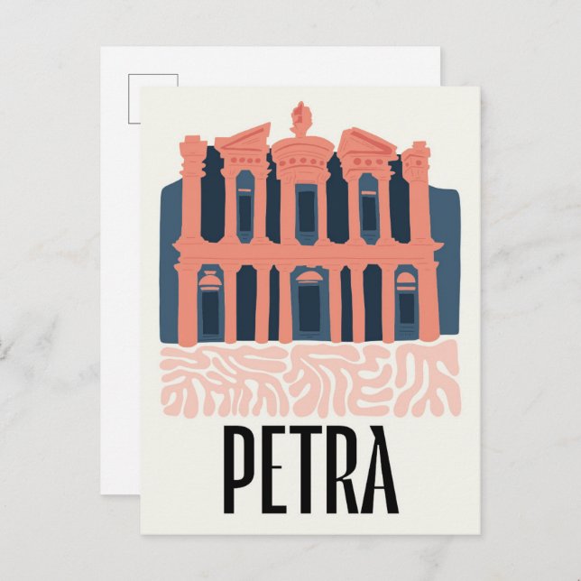 Petra Jordania abstract travel floral art Postcard (Front/Back)