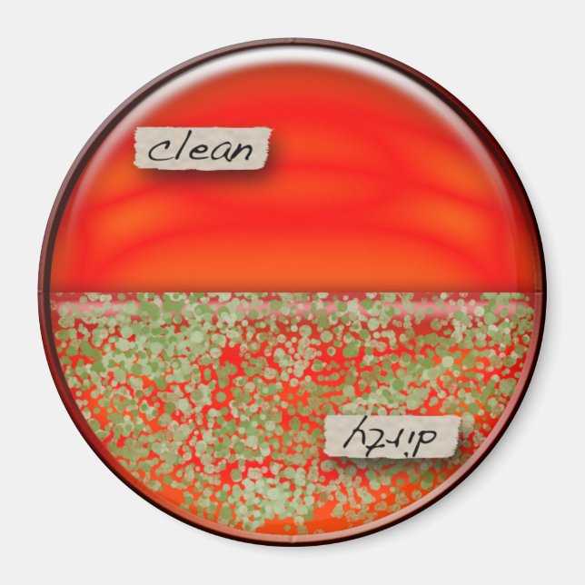 Petri Dish Clean / Dirty Dishwasher Magnet (Front)