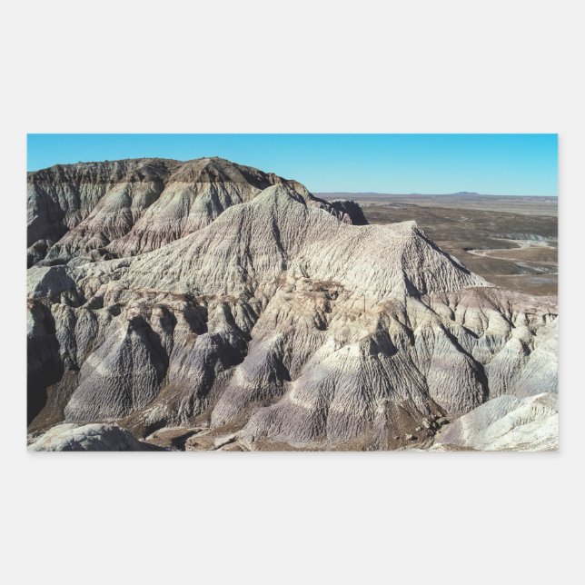 Petrified Forest Blue Mesa Badlands Desert Photo Rectangular Sticker (Front)