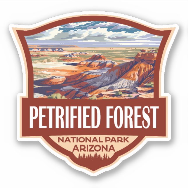 Petrified Forest National Park Illustration Retro  (Front)