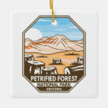 Petrified Forest National Park Minimal Retro Ceramic Ornament<br><div class="desc">Petrified Forest vector artwork design. The park is in northeastern Arizona and has large deposits of petrified wood.</div>