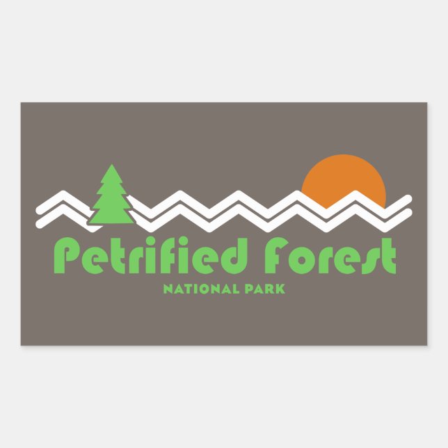 Petrified Forest National Park Retro Rectangular Sticker (Front)