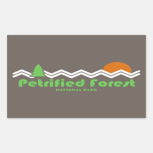 Petrified Forest National Park Retro Rectangular Sticker