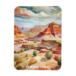 Petrified Forest National Park Watercolor Painting Magnet