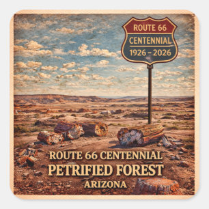 Petrified Forest Route 66 Centennial Square Sticker