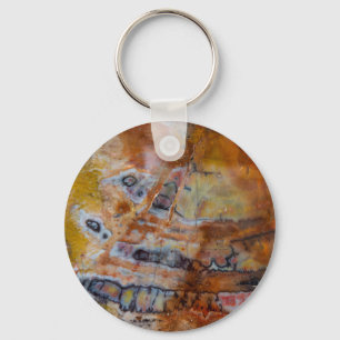 Petrified Wood Brown Key Ring