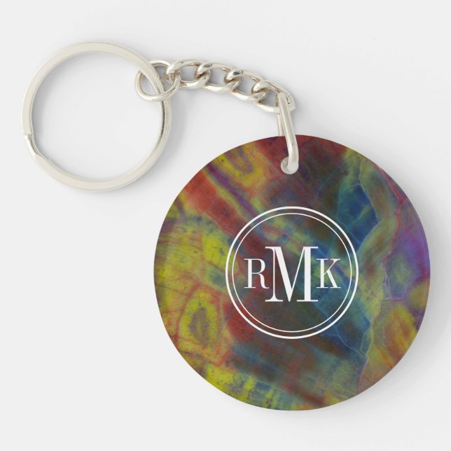 Petrified Wood Vertical Key Ring (Front)