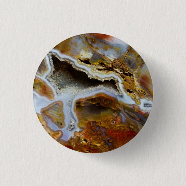 Petrified Wood With Crystals 3 Cm Round Badge (Front)