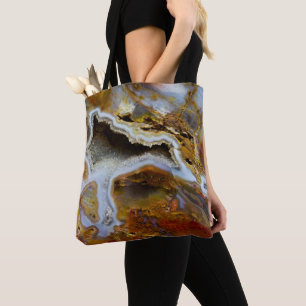 Petrified Wood With Crystals Tote Bag