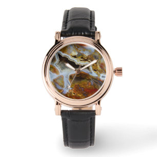 Petrified Wood With Crystals Watch