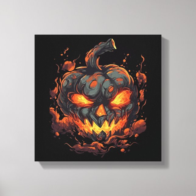 Petrifying Pumpkin Canvas Print (Front)