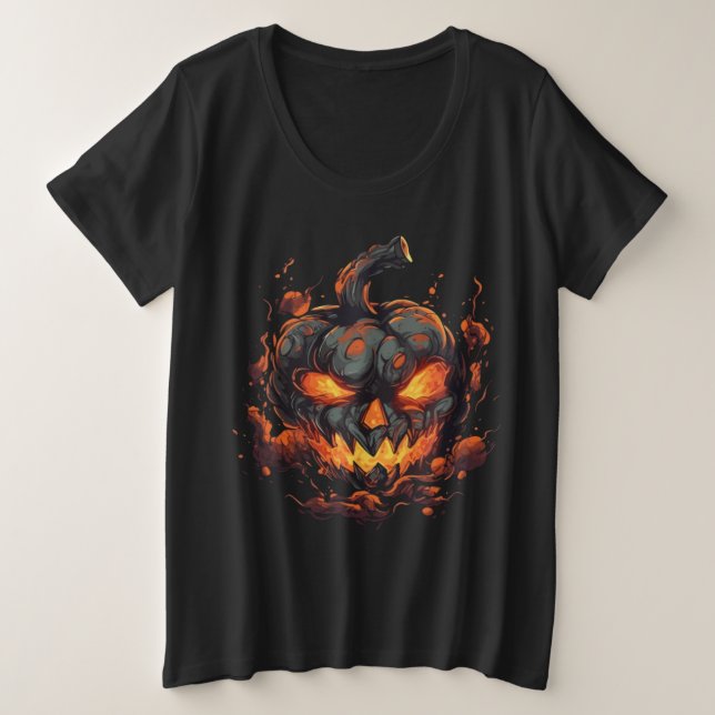  Petrifying Pumpkin Plus Size T-Shirt (Design Front)